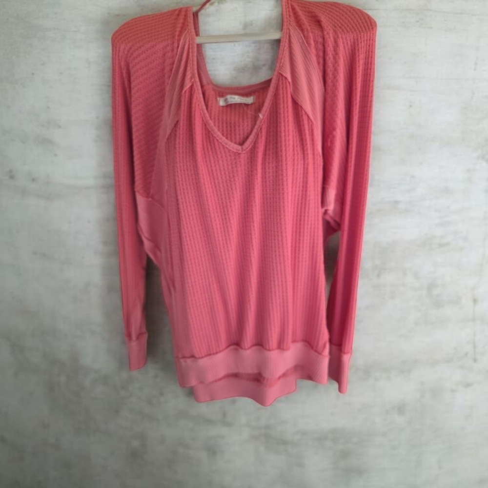 Free People Pink Long Sleeve Top